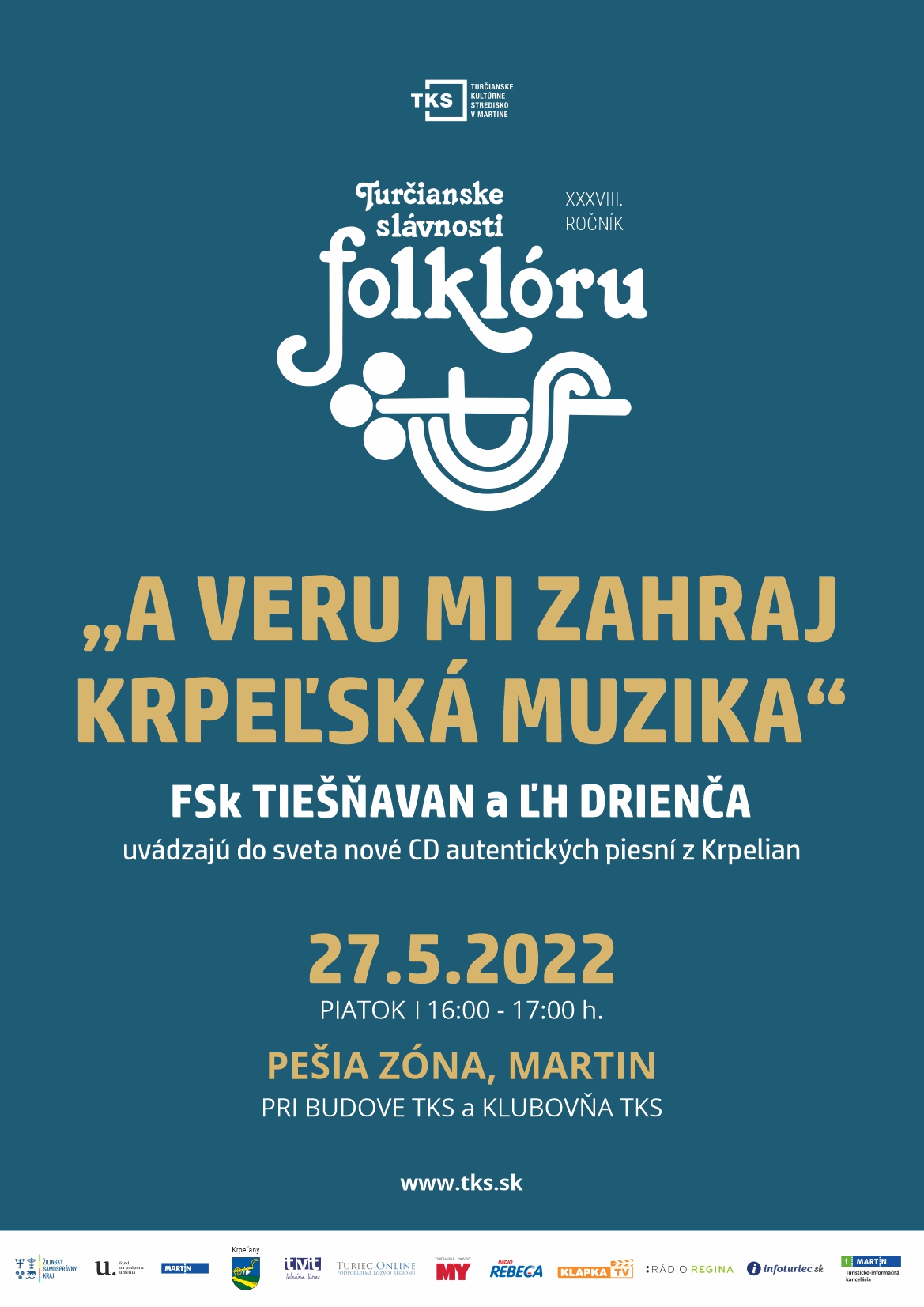 CD „A veru mi zahraj Krpeľská muzika“ – Fs Tiešňavan a Ľh Drienča