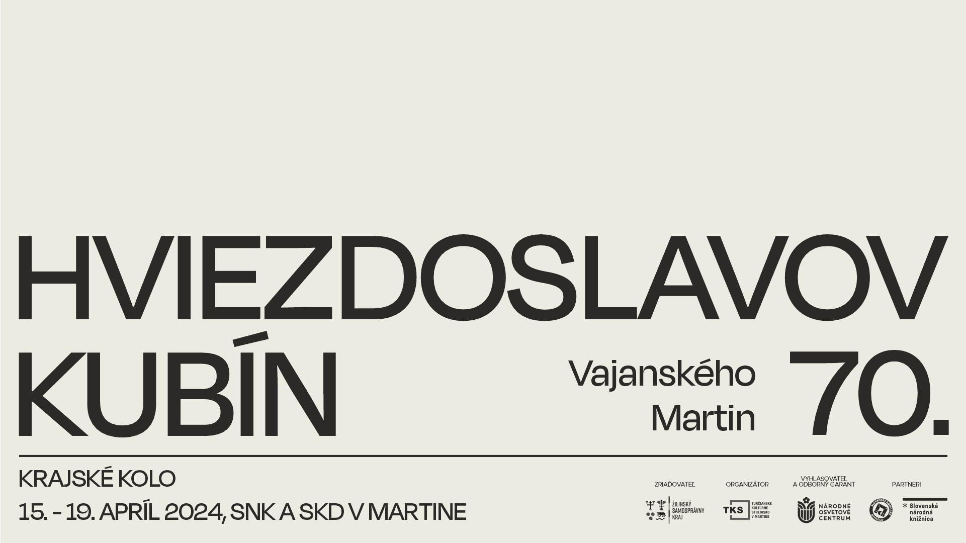 Pozvánka Krajské kolo – Hviezdoslavov Kubín 2024 – Vajanského Martin