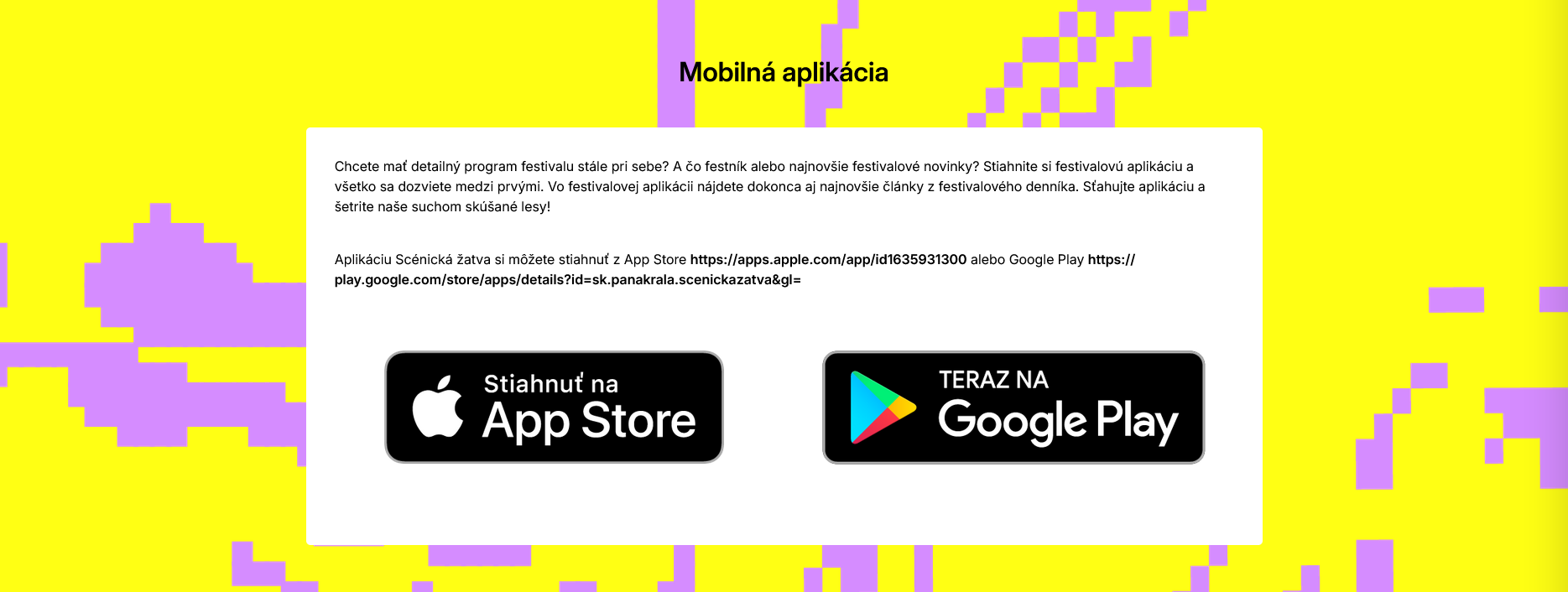 SCÉNICKÁ ŽATVA 2025 – Mobilná aplikácia